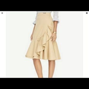 Ann Taylor ruffle midi skirt